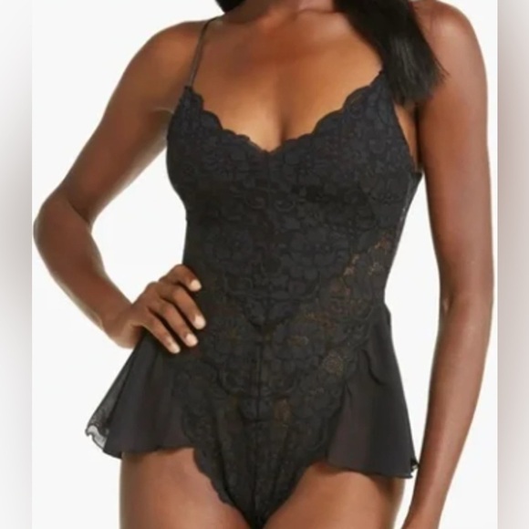 Free People Tops - Free People Revolve HAH Sexy Maid to Wear Bodysuit in Noir Lace Sz Small NWT